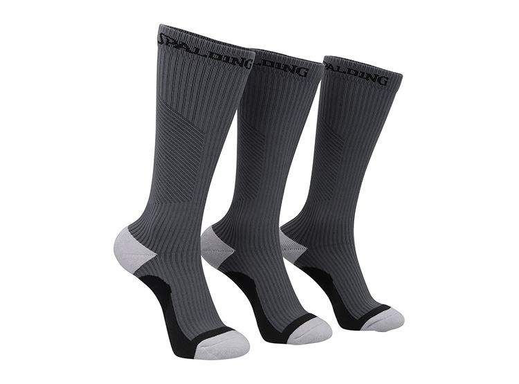 SPALDING CALCETINES COMPRESION GRIS TRIPACK